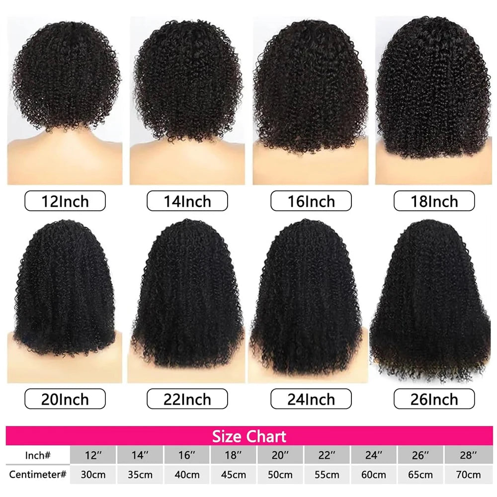 200 Density Afro Kinky Curly V Part Wigs Human Hair No Leave Out Kinky Curly V Part Wig For Black Women No Glue Clip In Half Wig